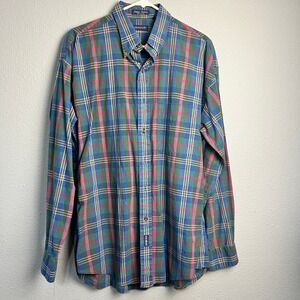GANT Indigo Canvas Large Colorful Plaid Button Down Shirt Multicolor Cotton‎ L/G